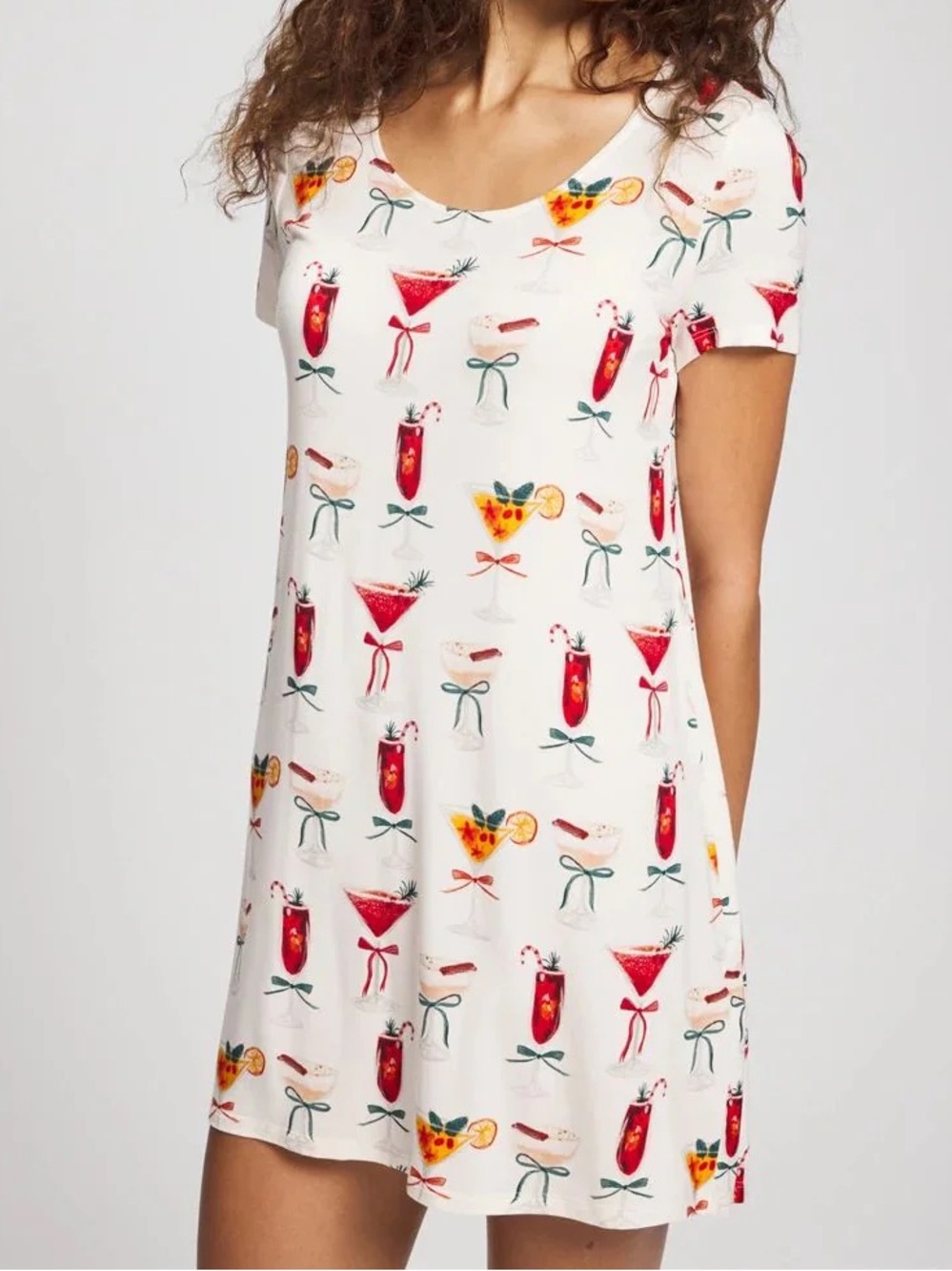 NWT SOMA COOL NIGHTS Short Sleeve Scoop Neck Sleep shirt PJ SUMMER PRINT XL